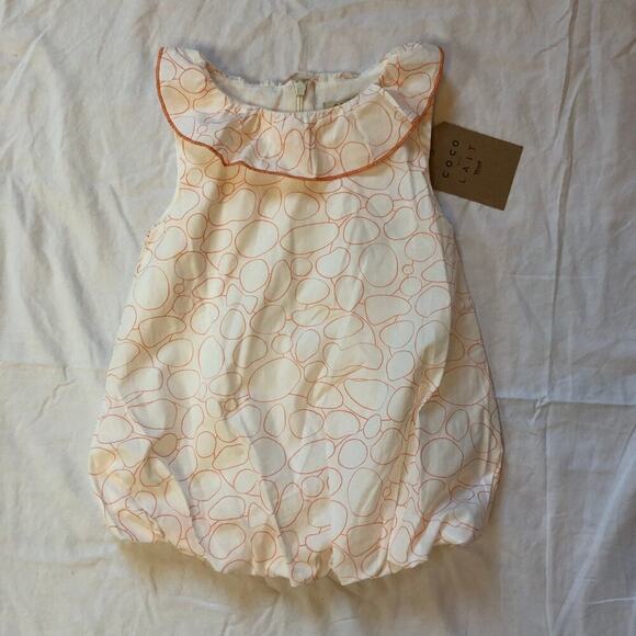 Coco Au Lait NWT Peach and Cream Balloon Skirt Dress/Romper - Size 18M - Picture 1 of 5
